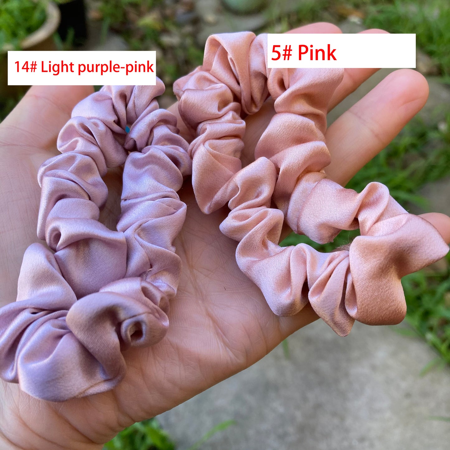 2pcs 100% Natural Mulberry Silk scrunchies hair tie ring less friction 20mm width NB1