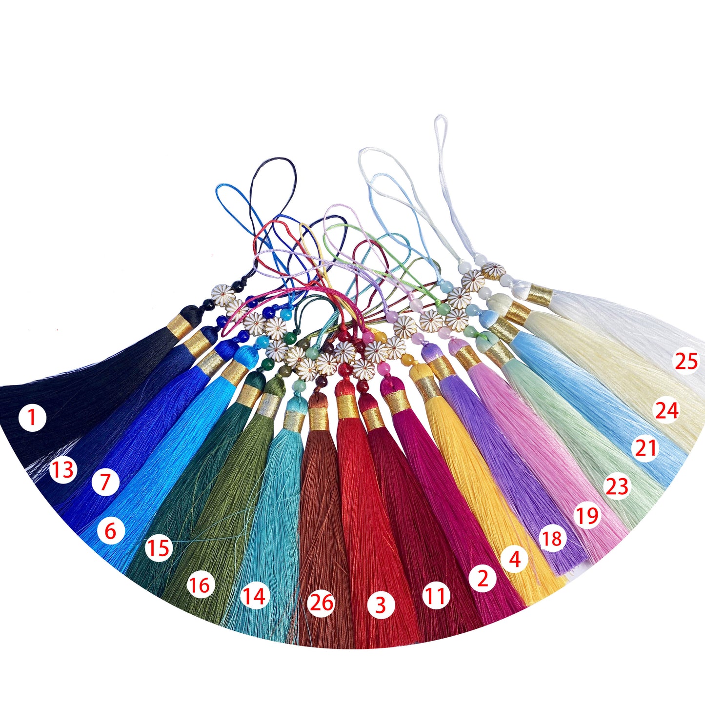 2pcs/lot Daisy Fringe Tassel Hanging DIY Craft Bookmark Sewing Finishes Trim 12cm T13